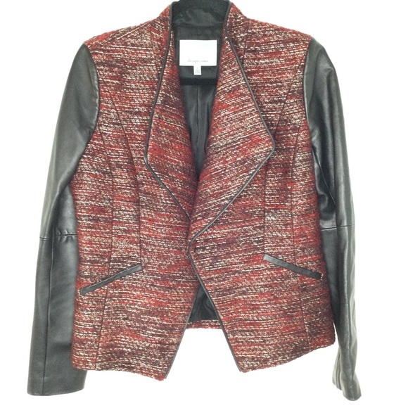 Classiques Entier Larch Tweed and Leather Coat M - Picture 1 of 9